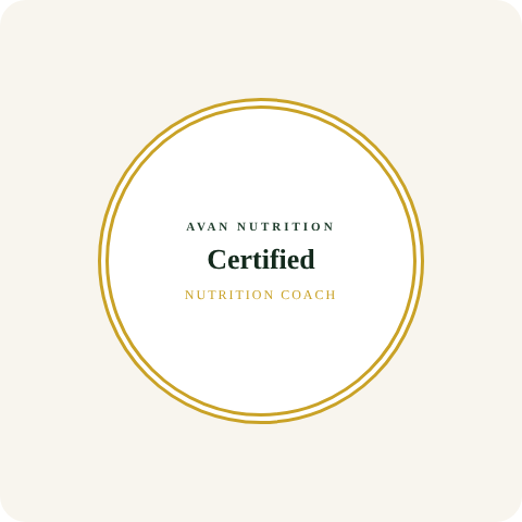 Avan Nutrition Certificate of Completion seal