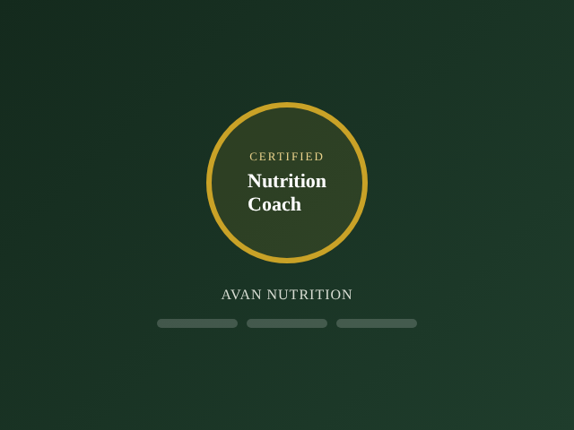 Avan Nutrition certification program preview